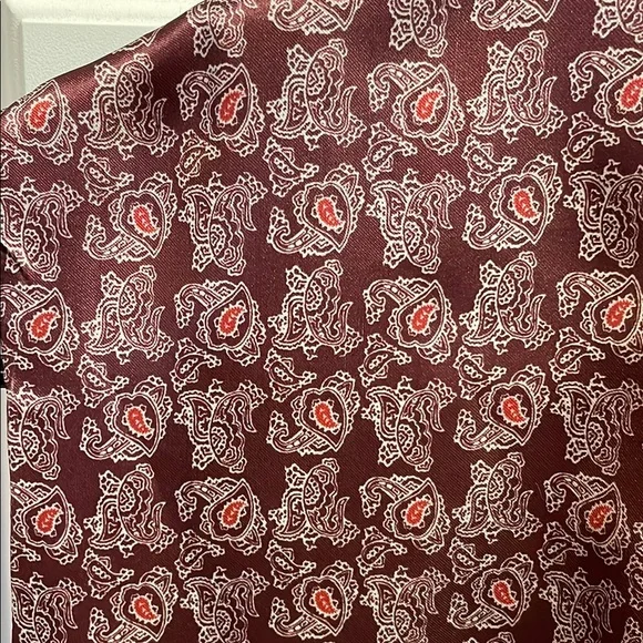 Men's Charcoal Vest with Paisley Burgundy Satin Lining